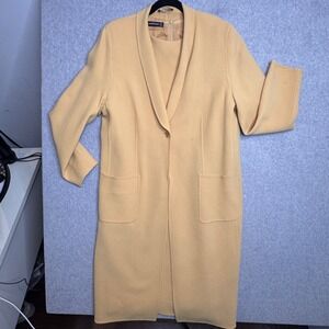 Vintage Louis Feraud Virgin Wool Dress and Coat Set Yellow Size‎ 14 Ensemble
